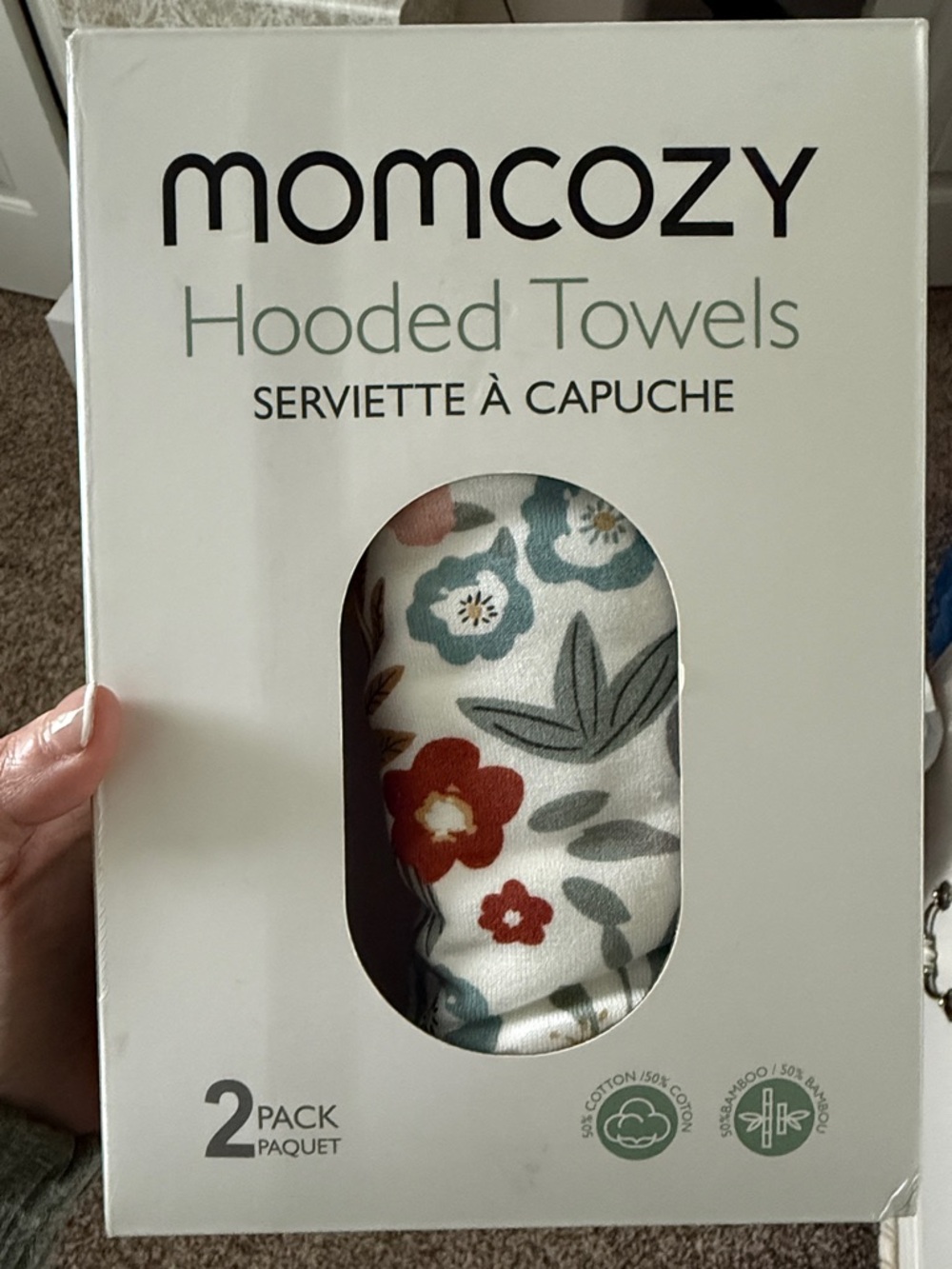 Momcozy Hooded Towels - Floral Print